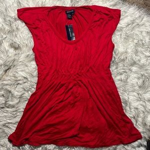 NWT Max Edition Women Size XL Red Blouse Top Sleeveless Viscose